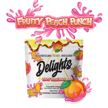 Fruity Peach Punch Delights Rosin Infused Gummies