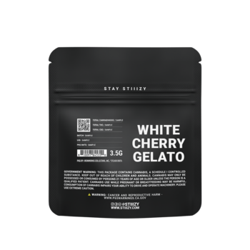 - WHITE CHERRY GELATO - 3.5G Black Label Mylar