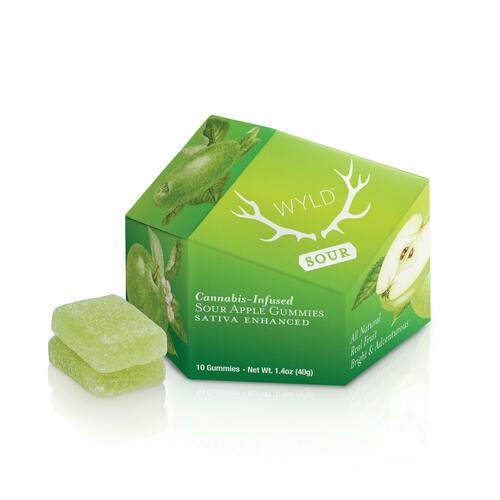 Sour Apple Sativa Enhanced Gummies | 100mg | 10ct | 10mg/ea